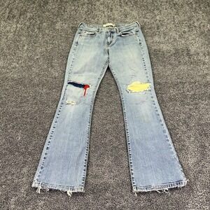 Levis Jeans Womens 6M Blue Mid Rise Bootcut Distressed Stretch Light Wash Denim